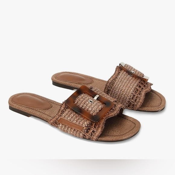 Brown Woven Slide Sandals - Picture 2 of 7